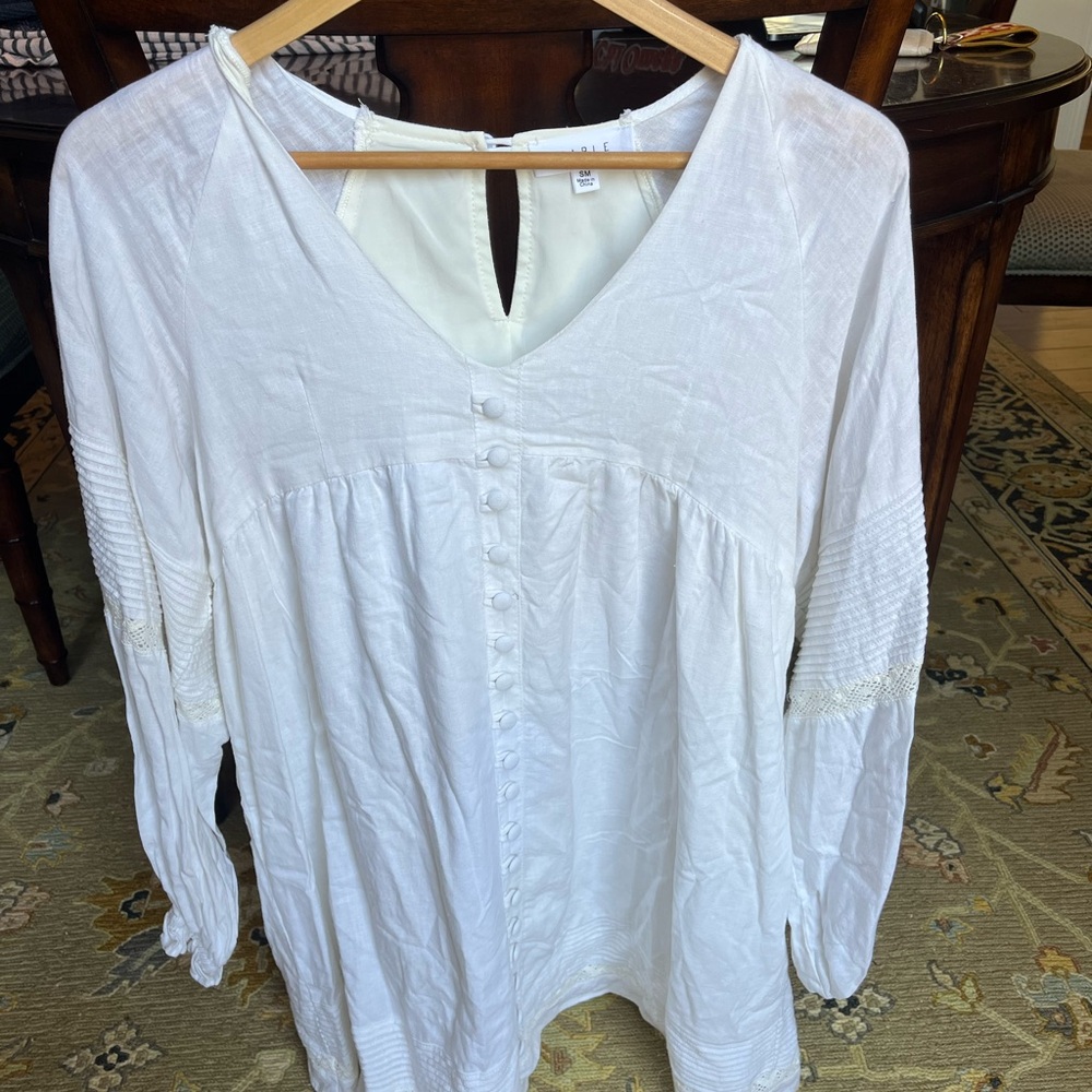 MARBLE White Buttoned Long Sleeve Blouse